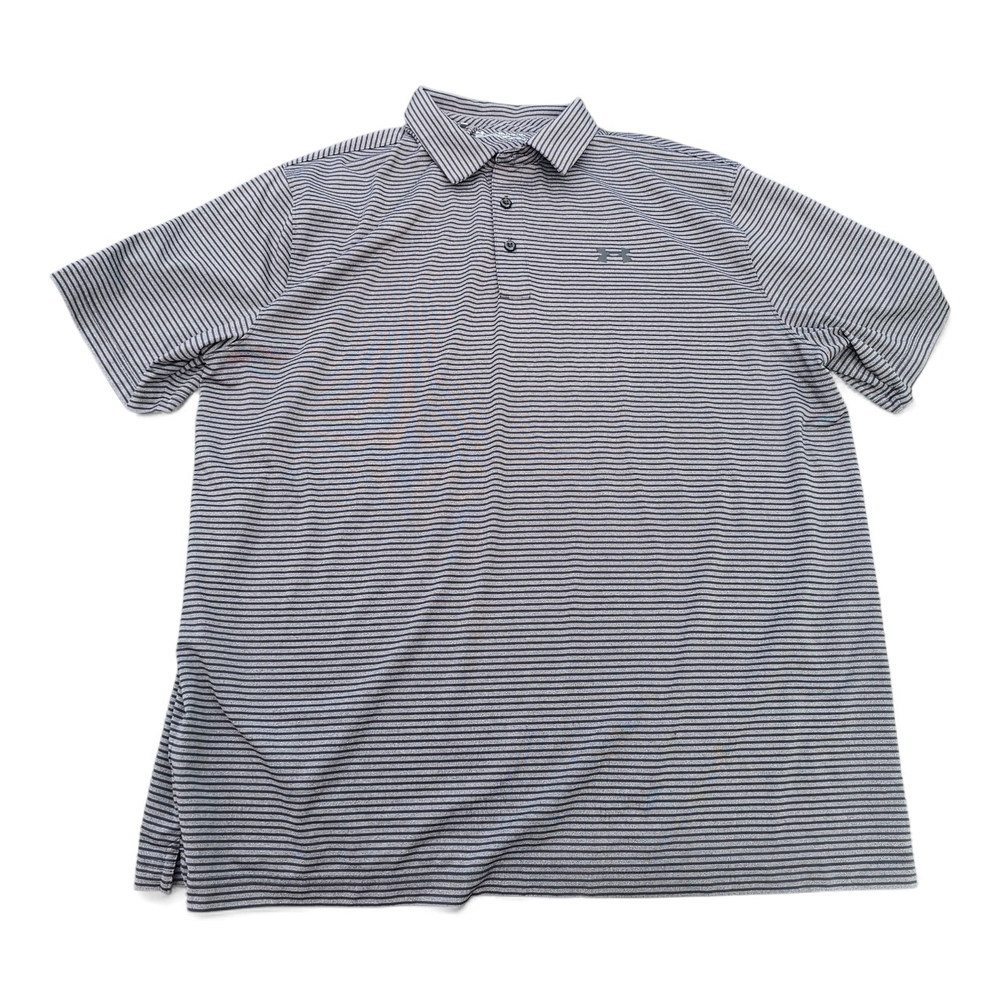Under Armour Gray Striped Performance Polo Shirt